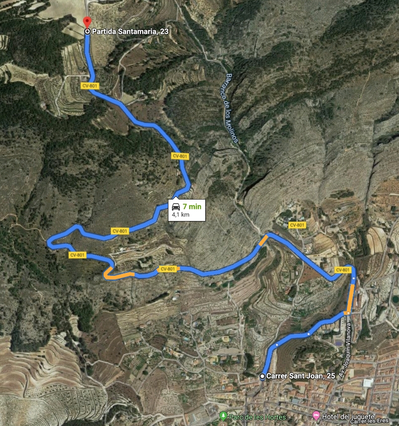 Recorrido Subida LES REVOLTES d'IBI 2019